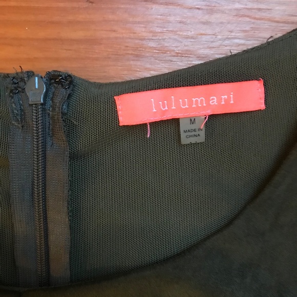 Lulumari Green Fringe Suede Romper, EUC, M - Picture 4 of 16